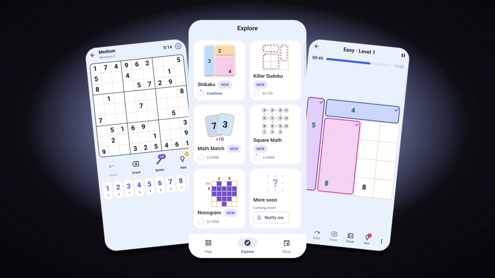 Puzzle Suite gameplay screens