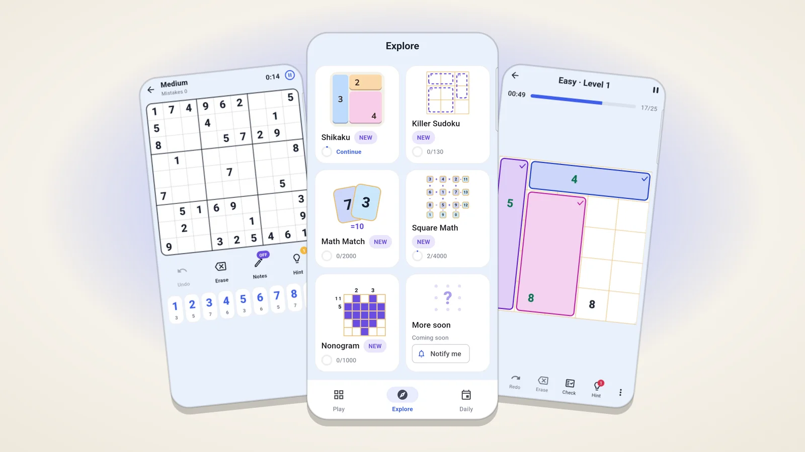 Puzzle Suite gameplay screens